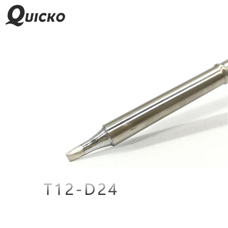 QUICKO T12-D24 D52 kształt D seria końcówka do spawania porady dla FX9501/951/907 T12 uchwyt OLED i STC-LED T12 stacja lutownicza 7s melt tin
