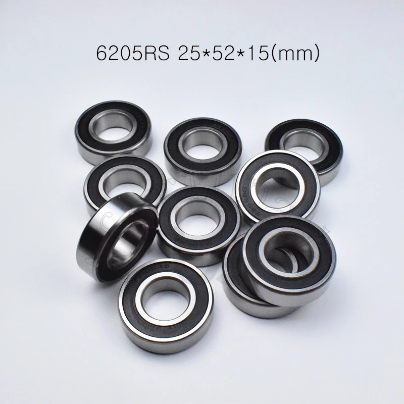 

6205RS 25*52*15(mm) 1Piece bearings ABEC-5 rubber sealing bearings Free shipping 6205 6205RS chrome steel deep groove bearing