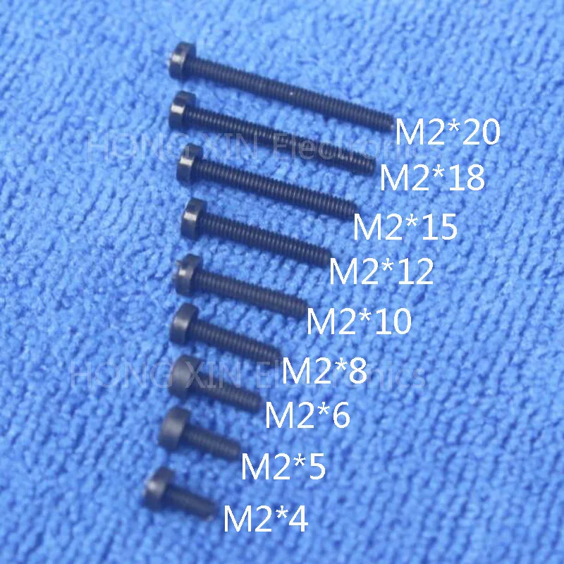 M2*12 black 1 pcs Round Head nylon Screw 12mm plastic screw Insulation Philips Screw brand new RoHS compliant PC/board DIY hobby