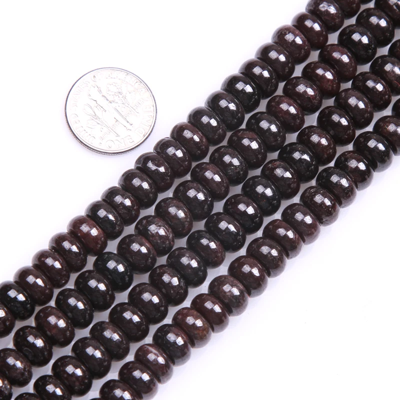 

Rondelle Red Garnet Natural Stone Spacer Beads Strand 15 Inches For Jewelry Making Bracelet Necklace DIY