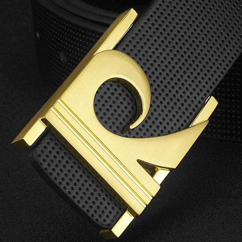 

Golden White Letter R Belt Men High Quality Designer Luxury Brand Genuine Leather Belt Young Men Fashion Style cintos masculinos