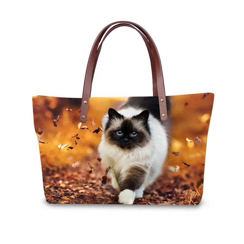 

Handbag for Women 2019 New Fashion Bags Shoulder Bag Beach Bag Animal Kitten Cat Print Pattern Design Tote Bolso