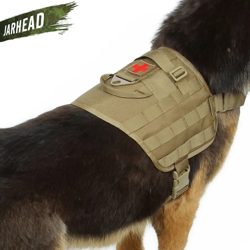 Military Tactical Dog Harness Modular Vest For Walking Hiking Hunting Water-Resistant Molle