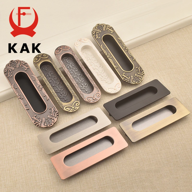 

KAK Hidden Door Handles Zinc Alloy Tatami Recessed Pull Sliding Door Handles Bedroom Cabinet Handle Furniture Handle Hardware