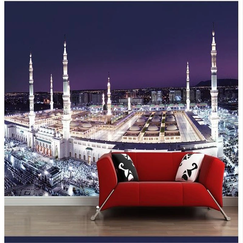 

Обои beibehang на заказ, 3D фотообои для комнаты, мечеть, Мекка, Саудовская Аравия, фотообои для стен с изображением телевизионной панели, 3D фотообои для стен, papel de parede para