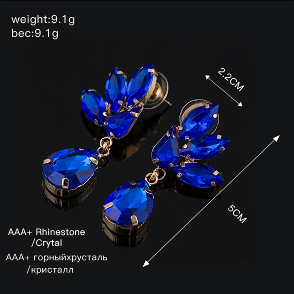 YFJEWE Ethnic Tribal Blue Floral Drop Earring for Women Big Stone Flower Dangle Earring Boho Chic Earrings wholesale E514