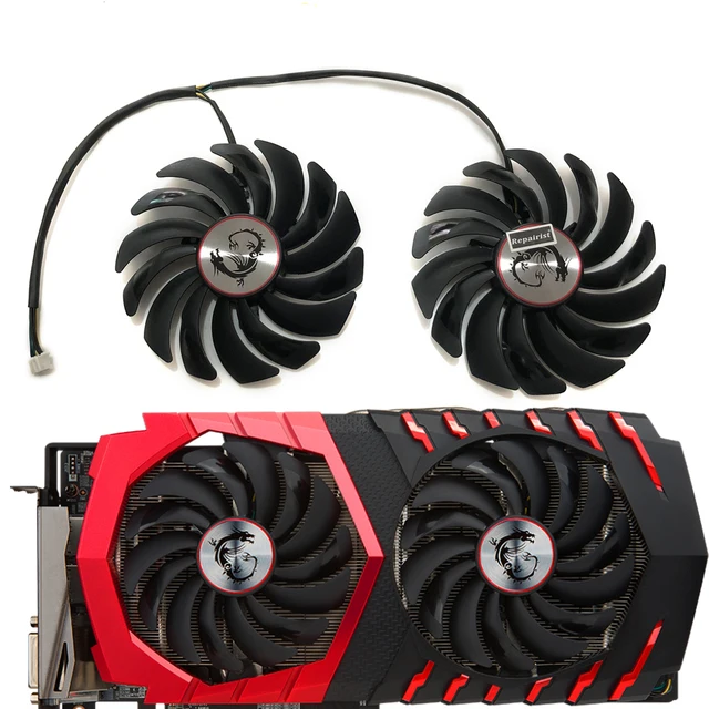 2 szt./zestaw, PLD10010S12HH, chłodzenie GPU, wentylator wideo, do MSI GTX 1080 1070 1060 RX 480 580 570 470 GAMING, chłodzenie karty graficznej VGA