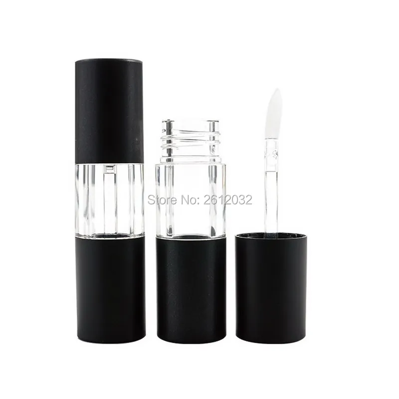 Clear Empty Lip Gloss tube Double Black Cap  DIY Elegant Lipstick Refillable Bottle Graceful Plastic Lipgloss Lipstick Container