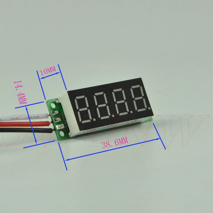 GWUNW BY436V  DC10V 30V 50V 100V  200V 500V 0.36  inch 4 bit Micro Voltage Tester Meter digital display LED Voltmeter No shell