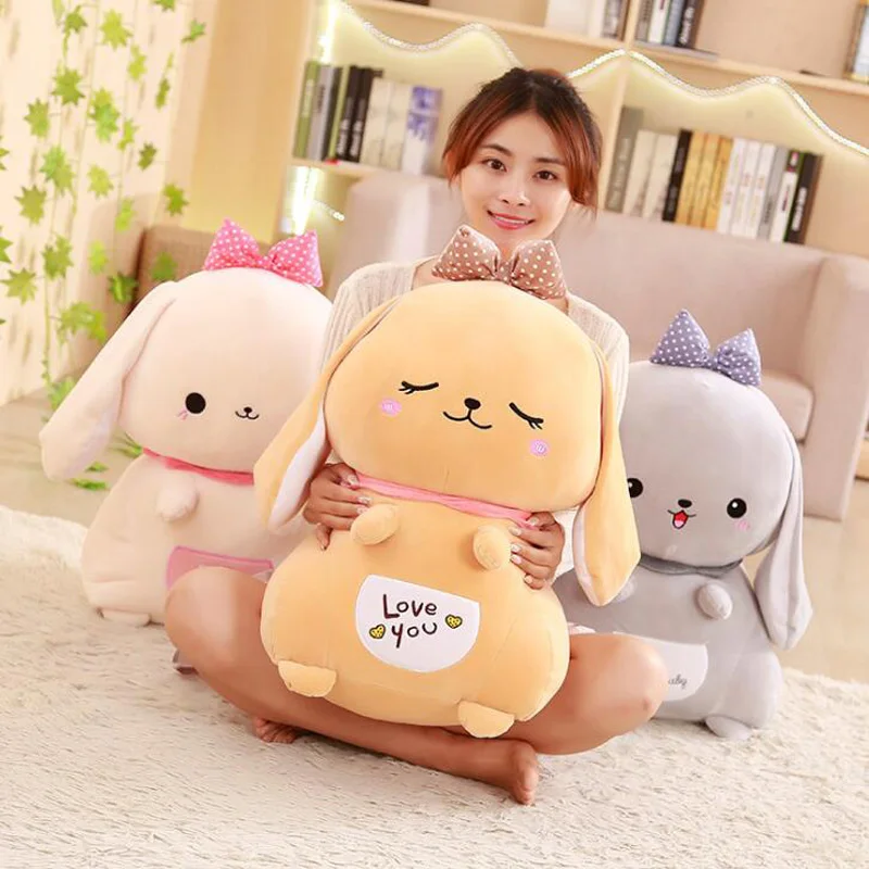 Cute Soft Lop Eared Rabbit Doll White Rabbit Pillow Doll Doll Plush Toy Filled Soft Animal Pillow Birthday Gift Christmas Gift