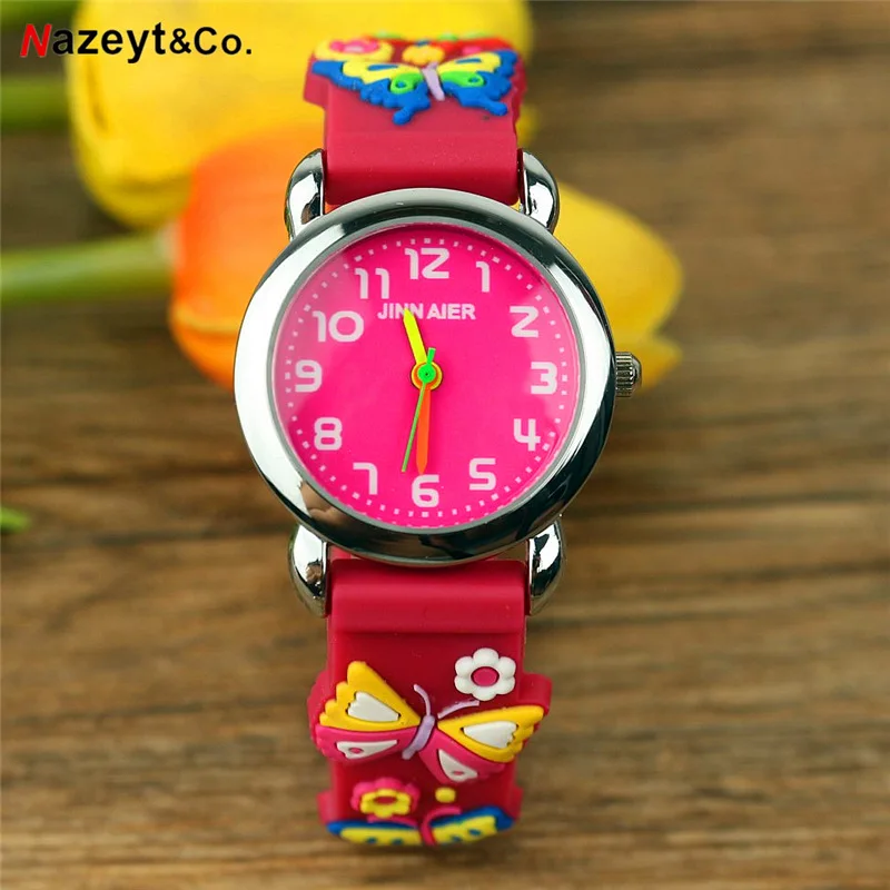 NAZEYT new fashion children gift watch boys and girls kids luminous hands colorful face design 3D jelly watch