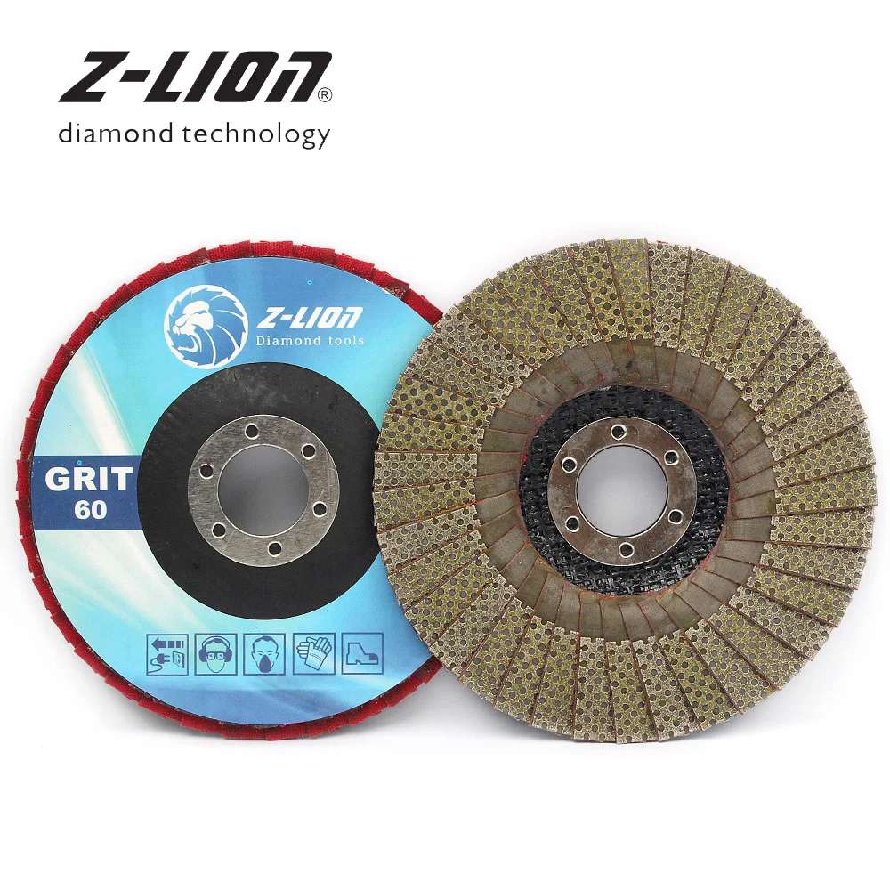 Z-LEAP 5 Inch 1pc 60/100/200/400 Grit Grinding Wheels 125mm Flap Sanding Abrasive Disc For Angle Grinder Diamond Sanding Pad