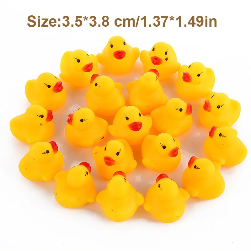 3.5*3.8cm Small Baby Kids Rubber Ducks Bath Toys Bathe Room Water Fun Game Playing Newborn Boy Girl Toys for Children