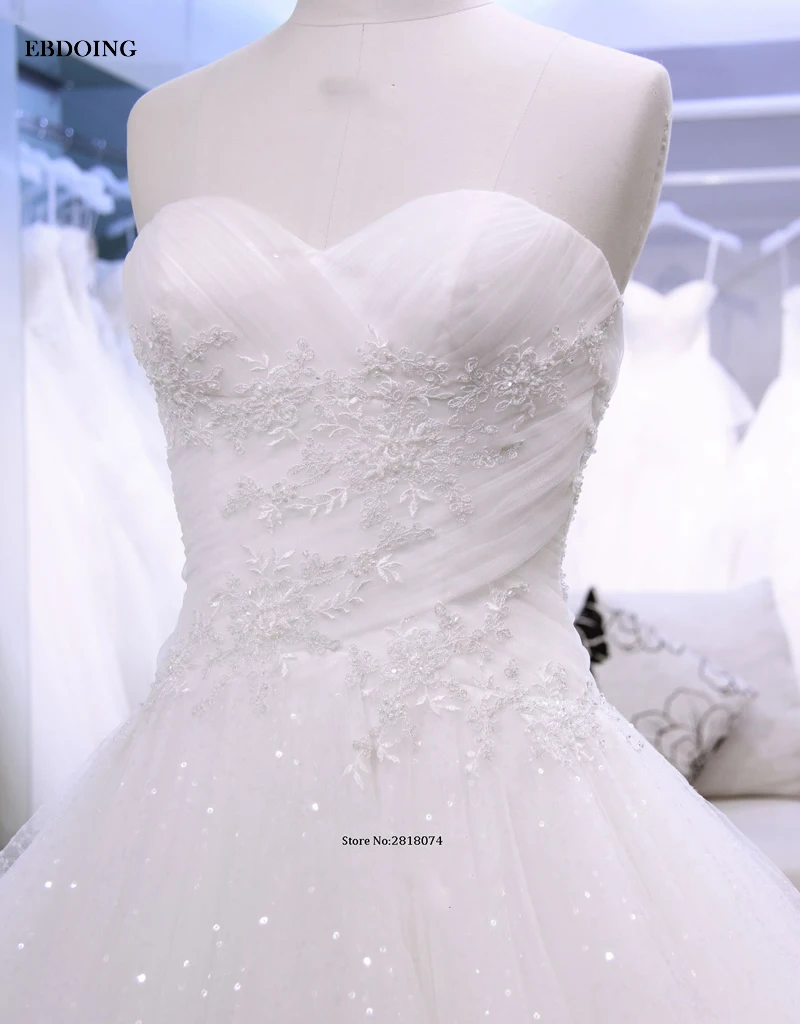 Charming A-line Sweetheart Ivory Wedding Dress Sleeveless Vestidos De Novia Custom Made Bride Gown With Lace  Appliques