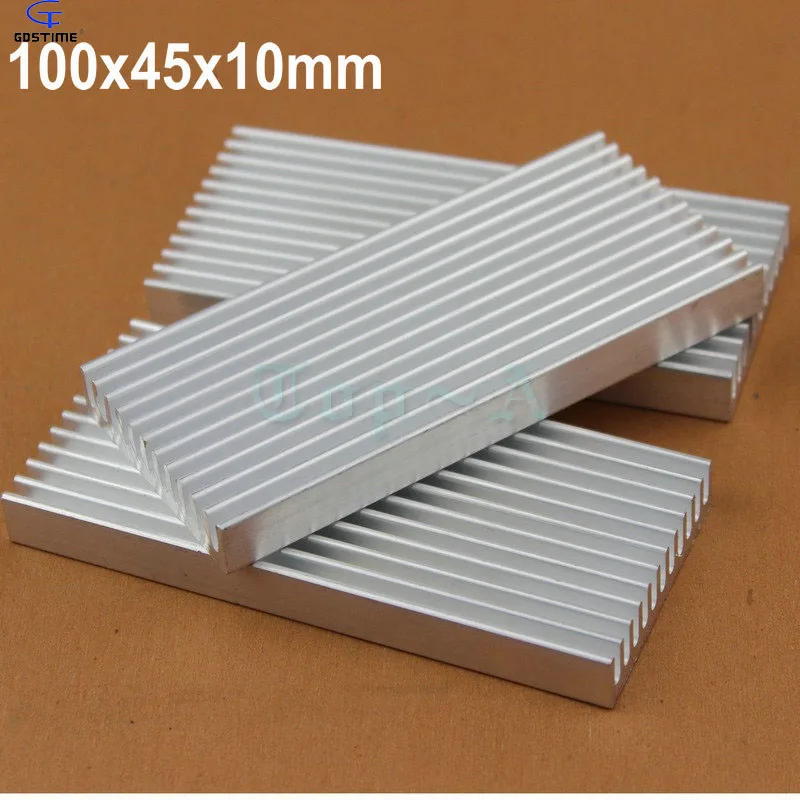 

Gdstime 1 pcs 100x45x10mm Aluminum Heatsink 100mm x 45mm x 10mm Silver Heat Sink Radiator Electronics Computer Heat Sink Cooler