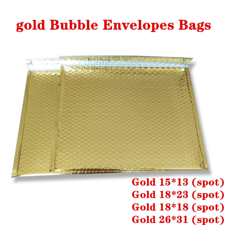 3 sizes gold Bubble Envelopes Bags Mailers Padded Shipping Envelope With Bubble Mailing Bag Business Supplies 20pcs/lot