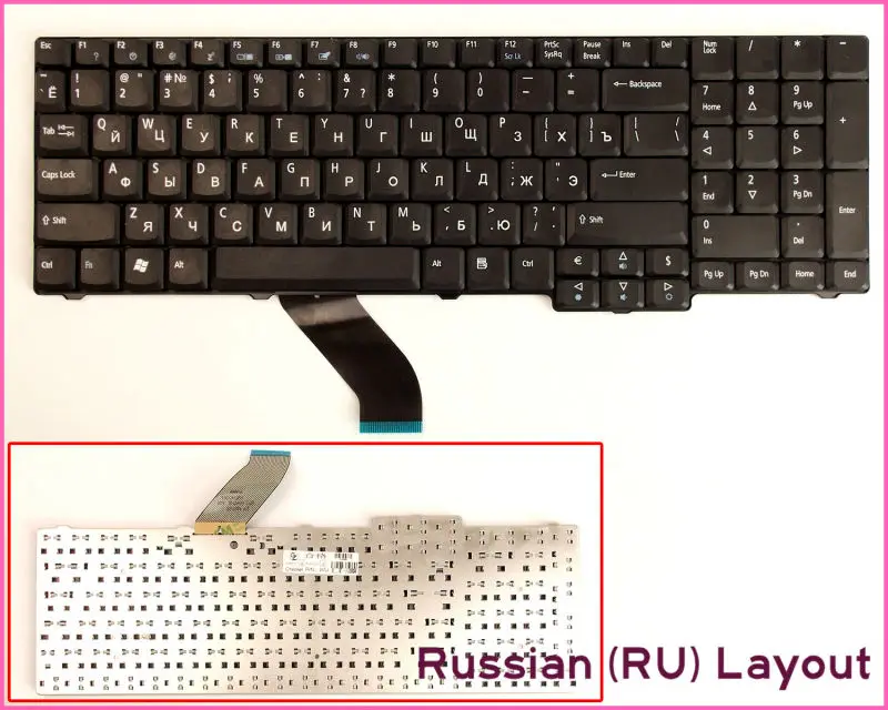 New Keyboard RU Russian Version For Acer Aspire 5737 5737Z 5737G 5737ZG 9400 9420 9300-5349 Laptop Black