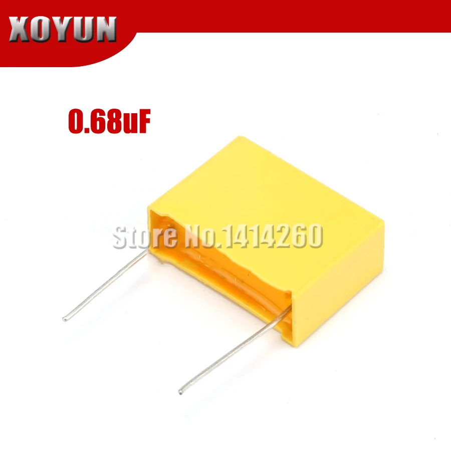 10pcs 0.68uF  capacitor X2 capacitor 275VAC 680NF Pitch 22mm X2 Polypropylene film capacitor 0.68uF