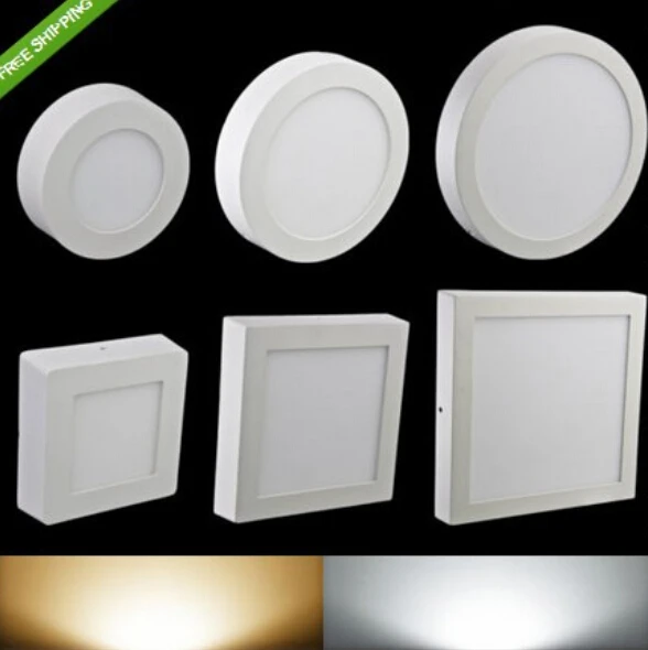 

Surface Mounted LED Panel Light 6w 12w 18w Round/Square LED Ceiling Lights LED Downlight AC85-265V SMD2835 ceiling lamp