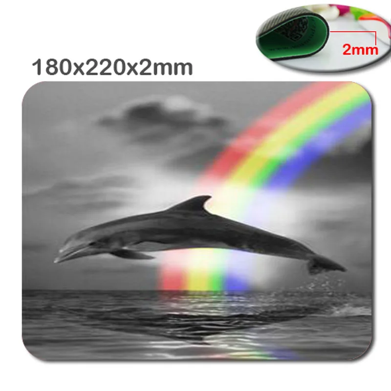 New Dolphin Jumping Out Of Watercustom laptop mouse pad printing size 220 * 180 * 2 mm DIY soft rubber game mouse cool mouse pad