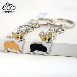 Welsh Corgi Pembroke Key Chains For Women Men Girls Silver Color Metal Pet Dog Pendant Keyring Bag Charm Car Keychain Key Ring