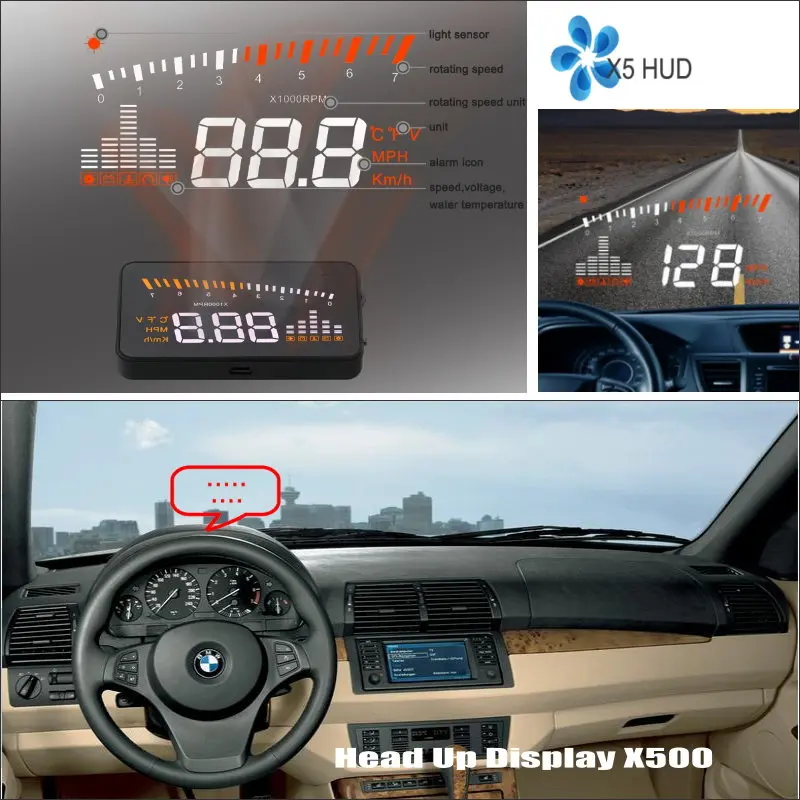 

Автомобильный HUD Дисплей с безопасным приводом для BMW X5/E53/E70 X6/E71 Авто OBD Refkecting лобовое стекло дисплей экран проектор