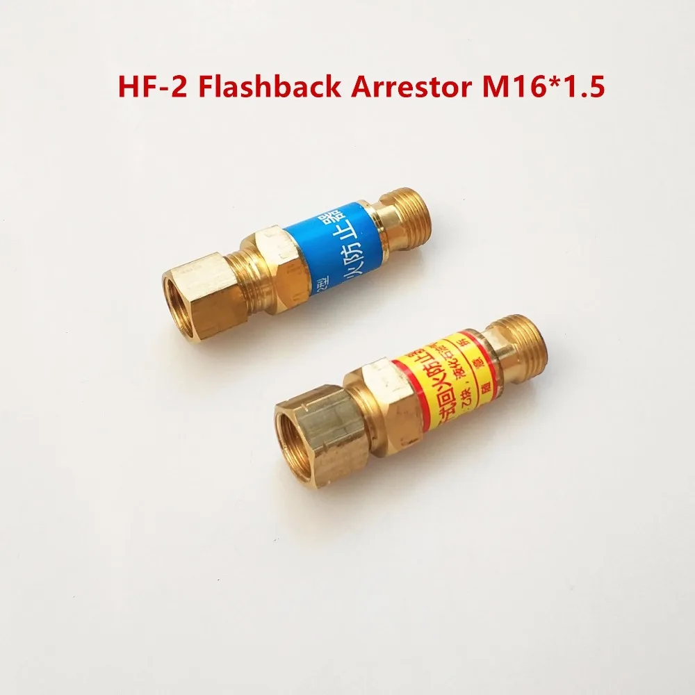 1 Pair Flashback Arrestor Check Valve Flame Buster M16*1.5 Type HF-2 for Gas Welding Cutting Torch Pressure Oxygen Regulator