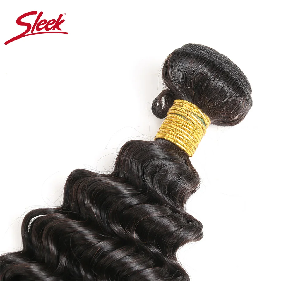 Sleek Deep Wave Bundles Brazilian Hair 10 To 28 Inch Extension Human Hair Bundles Can Buy 3 Or 4 Bundles Natural Remy Hair