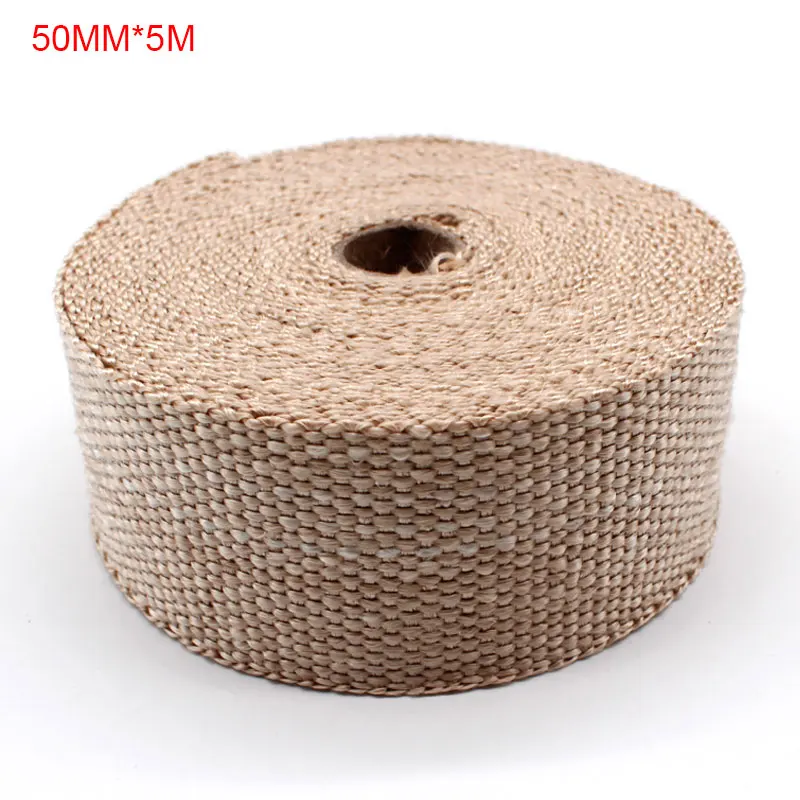 DEFT 5/10M Titanium Exhaust Heat Wrap Roll Motorcycle Car Fiberglass Heat Wrap Shield Tape Manifold Header Insulation Cloth Roll