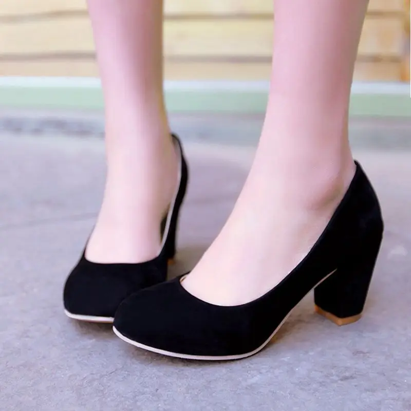Vendita calda Zapatos Mujer Tacon Big Size 31-47 3 colori nuova primavera autunno pompe scarpe da donna tacchi alti punta tonda festa 222-6