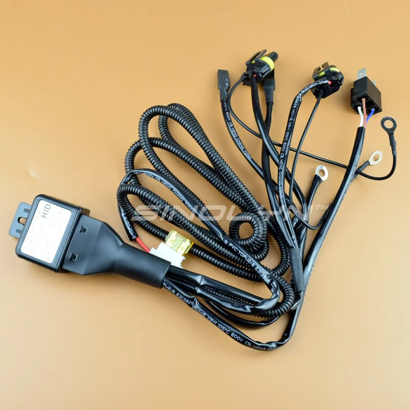 Sinolyn H4 9003 HB2 9004 9007 H13 Relay Harness For Bi-xenon Projector Lens Car Accessories High Low Control Wiring 12V 35W/55W