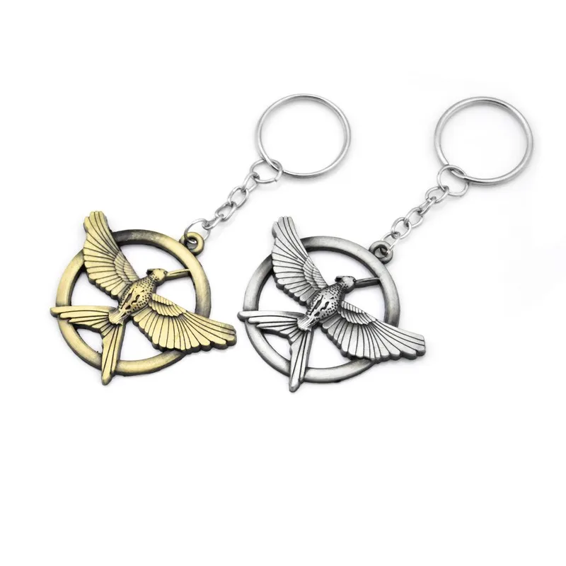 Pop Game The Hunger Games Keychain Popular Vintage Style Birds Charm Snitch Pendent Key Chain Keyring Metal Keychains Car Holder