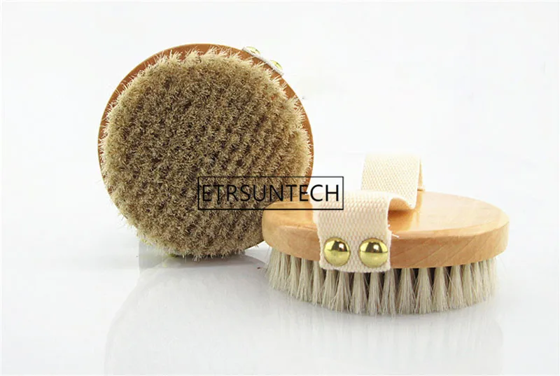 50pcs Natural Horsehair Exfoliation Bath Brush without Handle Dry Skin Bath Shower Brushes SPA Massage Wooden Shower Brushes