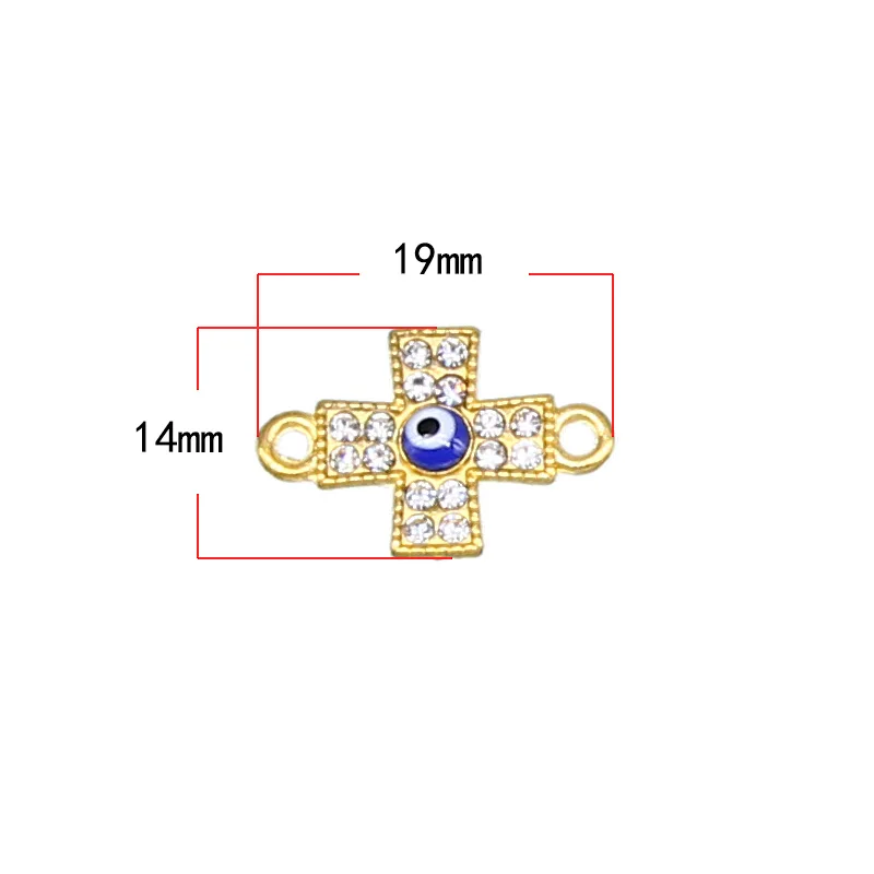 6 Pieces / Lucky Evil Pendant Cross Devil Eye Diy Jewelry Accessories Charm Necklace Bracelet Connector