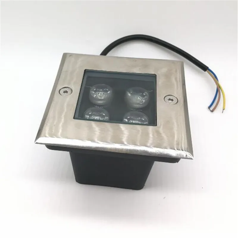 

20pcs Waterproof 4w Square Led underground Light AC85-265V Pure/Warm White LED Underground Light Outdoor Lighting