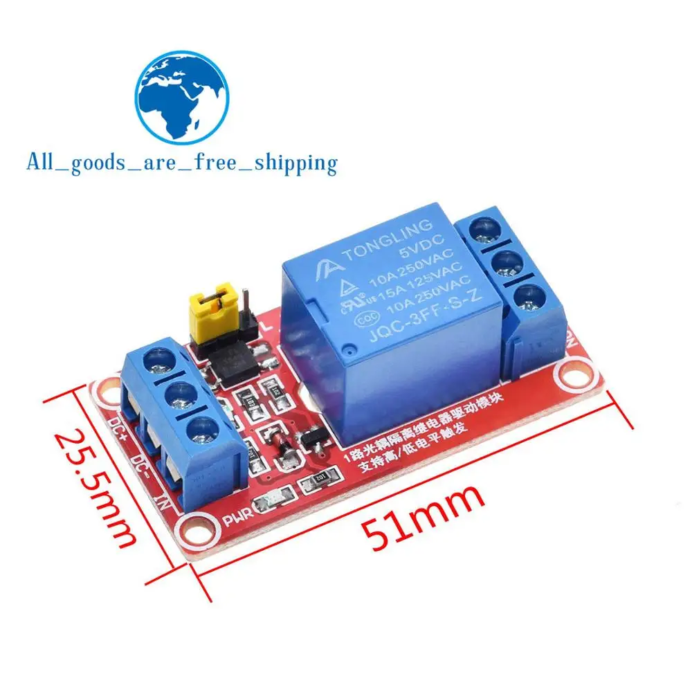 DIYTZT 1 2 4 6 8 Channel 5V 12V Relay Module Board Shield with Optocoupler Support High and Low Level Trigger for Arduino