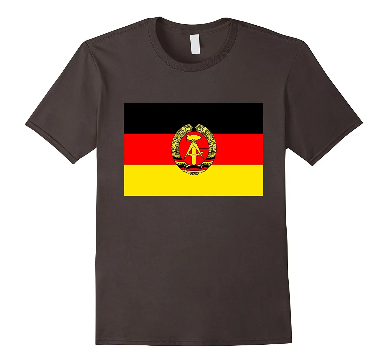 Men 100% Cotton Short Sleeve Good Quality New Summer Fashion East Germany Old Emblem Symbol Flag Retro T-Shirt Soccers T Shirts