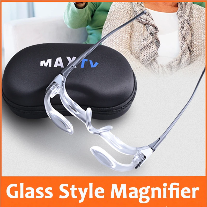 

2.1X Goggle Glass Style Reading Repair Magnifier Loupe Magnifying Glass for Old Man Watching TV Reading Newspaper