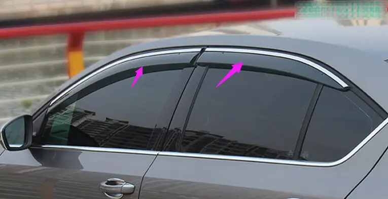 

4pcs transparent window visor rain sun guard shade trim for Skoda Octavia 2015 2016 2017