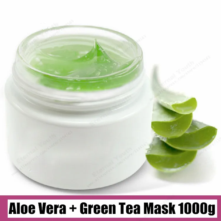 

Natural Skin Repair Aloe Vera + Green Tea Mask 1000g Facial Damaged Recover Sleeping Mask Beauty Salon Equipment 1kg Wholesale