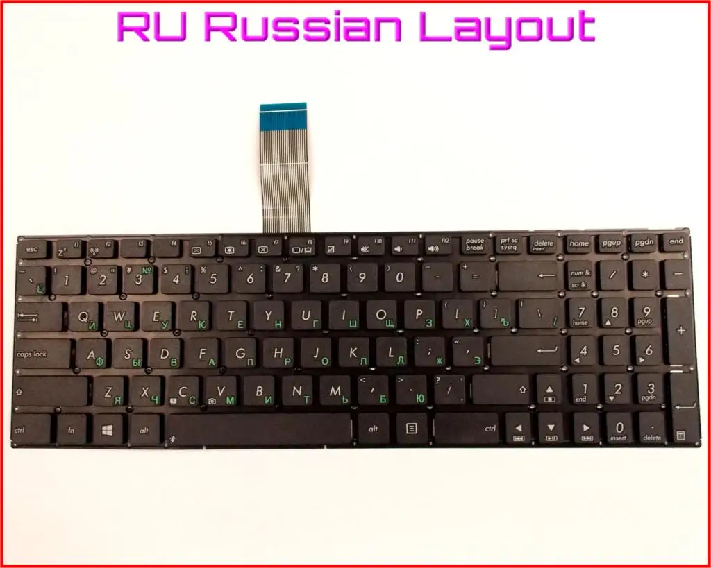 New Keyboard RU Russian Version for ASUS K550 K550D K550C R510VB R510VC R513C Y581C Y581L Y582 Y582C Laptop No Frame