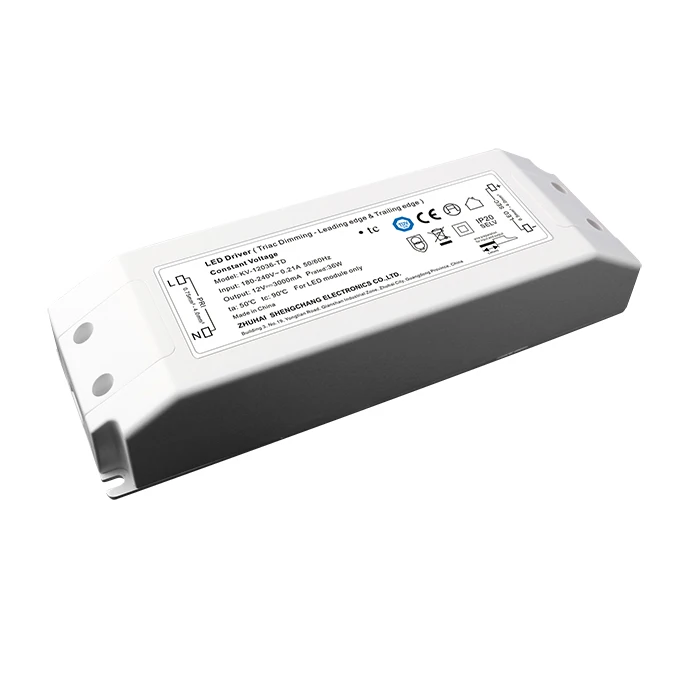 

24V 36W LED Driver Triac Dimmable Power Supply 12V 36V LED Lighting Transformers 220 to 12V Driver AC90-130V AC180-250V input