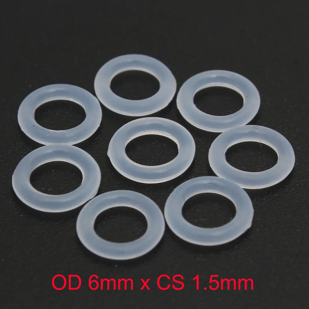 

OD 6mm x CS 1.5mm VMQ PVMQ SILICONE Translucent O ring O-ring Oring Sealing Rubber