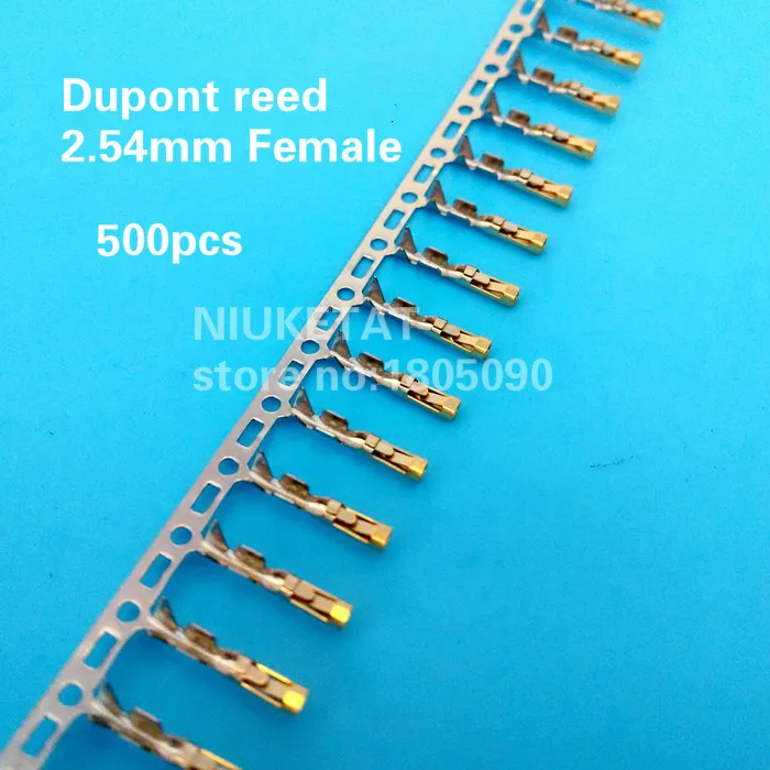 500pcs 2.54mm Female Dupont reed Dupont Jumper Wire 2.54 Dupont languette Connector Terminal Pins Crimp