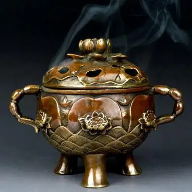 

Classical pure copper incense burner, sandalwood, censer, incense furnace, Buddhism, Buddha, incensory, crafts