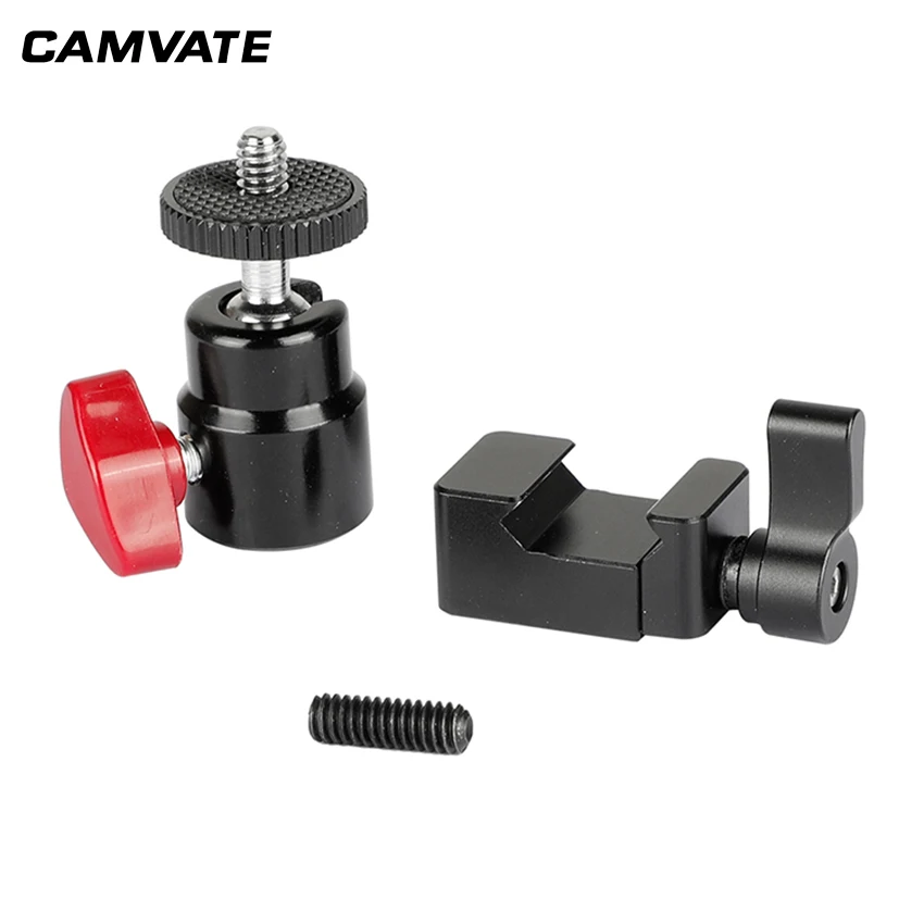 Mini testa a sfera CAMVATE 1/4 "-20 con morsetto NATO per Monitor fotocamera DSLR C2036