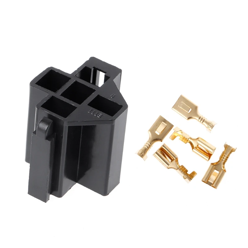 40A 5 Pin Relay Connector Socket with 5 x 6.3mm Terminals Car Truck Vehicle Relay Case Holder