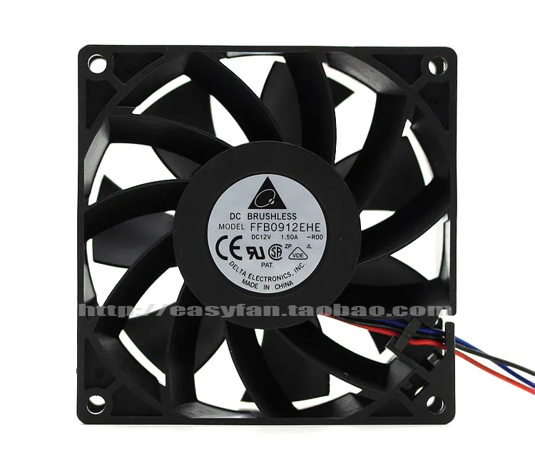 

Delta Electronics FFB0912EHE R00 DC 12V 1.5A 90x90x38mm Server Cooling Fan