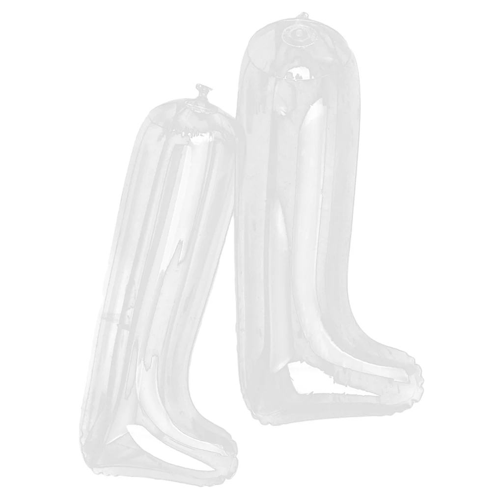 Zapatero inflable de plástico, insertos moldeadores de árbol, soporte de pie, accesorios de ropa para botas de media pantorrilla, transparente, 30cm