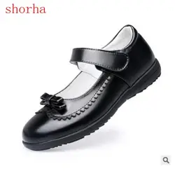 Children Girl Student Shoes School Black Leather Shoes Girls Fashion Princess Shoes Kids Classic Glowing Uniforms Sinlge Shoes